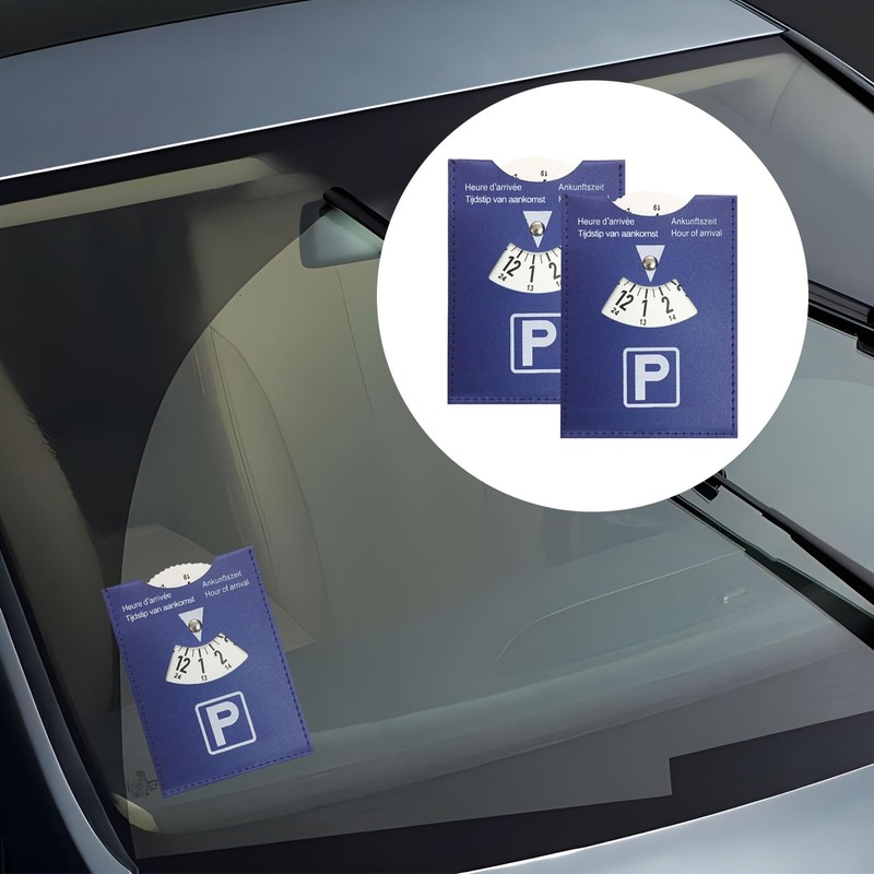 HAPPOW Pack of 2 Parking Discs, PU Leather Parking Disc,
