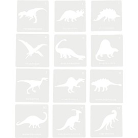 EXCEART 12 Plantillas De Pintura De Dinosaurio Reutilizables Plantillas De Dibujo Para Pared Manualidades Y Decoración Infantil Bordes Suaves Para Pintar Y Crear Diseños
