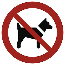 Sign with dogs prohibited according to ASR A1.3 / DIN 7010 aluminium 20 cm diameter (dog prohibition sign) weatherproof