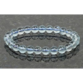 Eledoro PowerBead, Women’s Stretch Bead Bracelet, Made of 8 mm Gemstone Beads, 17 - 18 cm, gemstone, Blue