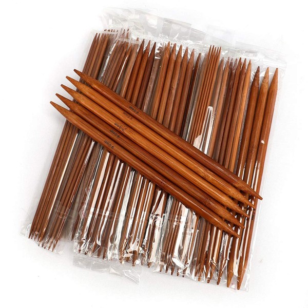 Milisten 75 Pcs Knitting Needles Set Bamboo Double Pointed Knitting