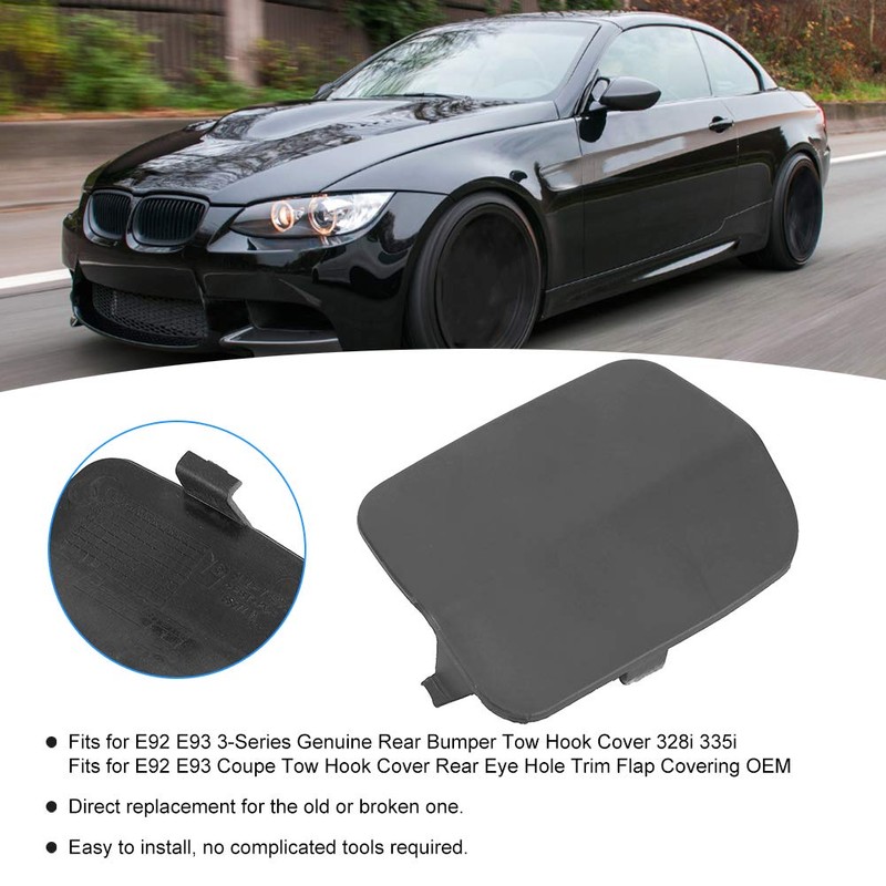 Hlyjoon Rear Bumper Tow Hook Cap Eye Cover 51127161497 Fits