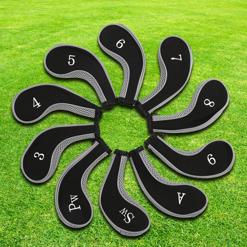 Golf Headgear, 10 Pieces Neoprene Waterproof Golf Clubs Iron Head