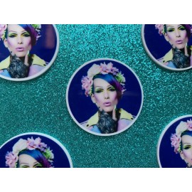 5pc. Purple Star, Makeup Resin Planar Flatback, Lipstick Cabochon, Bow Center,