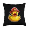 Fireman Rubber Duck, Fire Fighter Rubber Duckie Throw Pillow