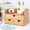MAGIC BAMBOO 3 Drawer Bamboo Desk Organizer with Shelf –
