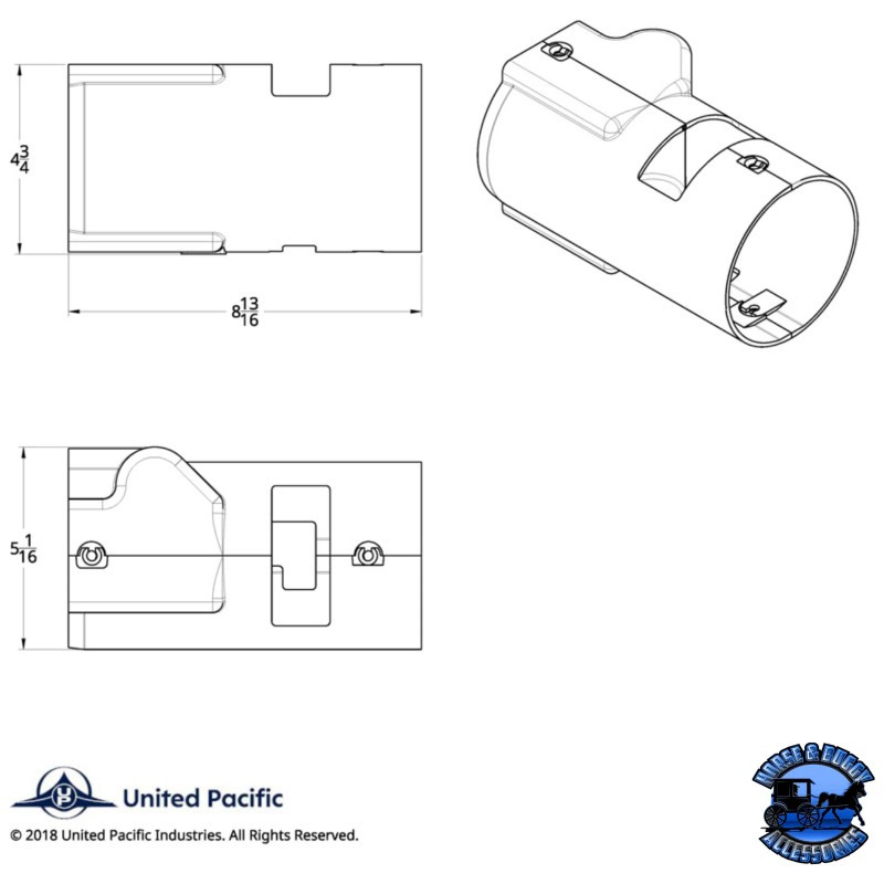 UNITED PACIFIC INDUSTRIES CHROME MIDDLE STEERING COLUMN COVER FOR KENWORTH