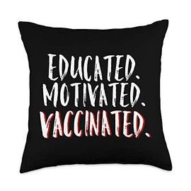 I Got A Shot For Health Shirts Pro Vaccination Immune Throw Pillow, 18x18, Multicolor