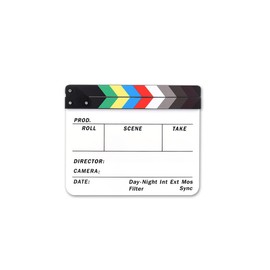 AFAITH Professional Studio Director Acrylic Dry Erase Director Clapboard with Color Sticks