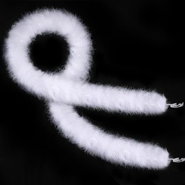 SOGUGOM White with Rainbow Tinsel Boas - 22g 2 Yards Boa Feathers for Christmas Tree, Women,Dancing Craftting Party and Festival Decoration(White Rainbow Tinsel)