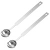 JJUNW 2Pcs Stainless Steel Tea Spoon Measuring Spoon, Silver Long Handle Metal Tablespoon Coffee Scoop Kitchen Gadgets for Cooking Baking（5ml）