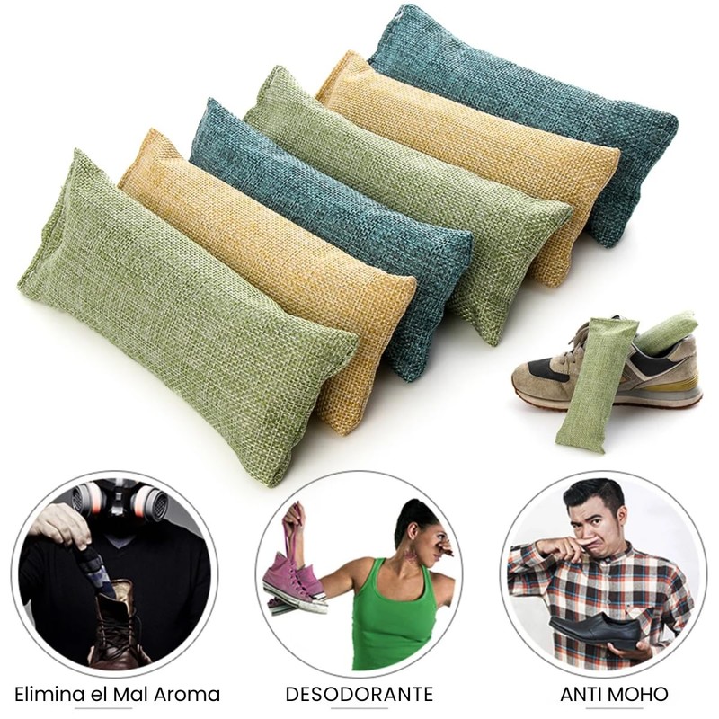 Kit bolsas Purificadoras Carbón Activado 100% Natural Biodegradable Bambú Remueve