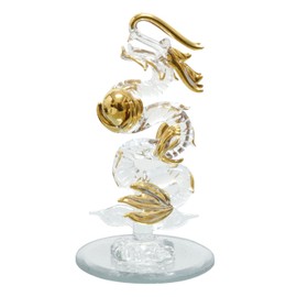 Castle Enterprise Forkart Handmade Glass Craft Feng Shui Good Luck Auspicious Lifting Dragon SS