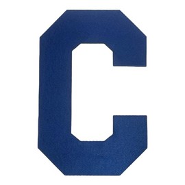 Generic Hockey Jersey Captain Patch, Letter C, Iron On Twill, 4”, Royal Blue