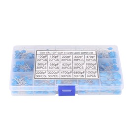 100pF-10000pF 15 Value 3KV Capacitor, Ceramic Capacitor Capacitor 3 Kv High Voltage Ceramic Capacitors Assortment Kit with Storage Box Pack of 450
