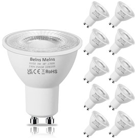 Belns Melns GU10 LED Bulb, LED GU10 Warm White, 3 W (Replaces 35 W), Pack of 10
