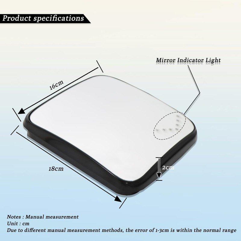 Seassauto Black Small Mirror with Heating Function for 2018+ International
