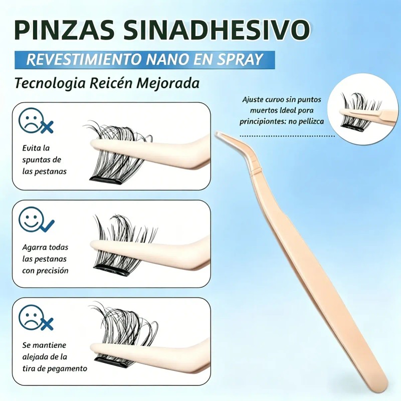 Kit De Pestañas Autoadhesivas Impermeable Y Reutilizable Diy