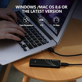 YABOANG NVMe SSD M.2 Enclosure 10Gbps Adapter USB 3.2 Gen2 USB-C PCIe NVMe M-Key/B+M Key Solid State Drive Aluminium External Enclosure for Size 2230/2242/2260/2280, UASP Support C