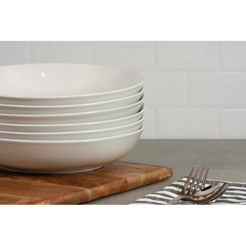 10 Strawberry Street Simply White 36 Oz Pasta/Dinner Bowl, Set