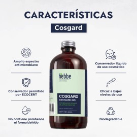 Cosgard Geogard 221, Conservador Natural Cosmetico Bio uso en cremas, serum, Tipo de piel Sensible, Hebbe Cosmetics  Ludika 500ml                     