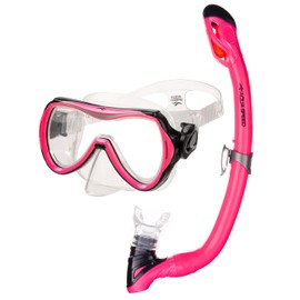 Aqua Speed Alize + Samos Snorkel Set for Children with Mesh Bag and Microfibre Cloth Pink