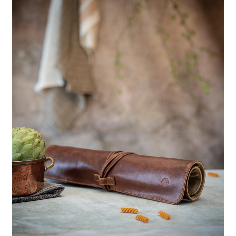 Angus Stoke premium leather Knife Roll Bag - Storage and