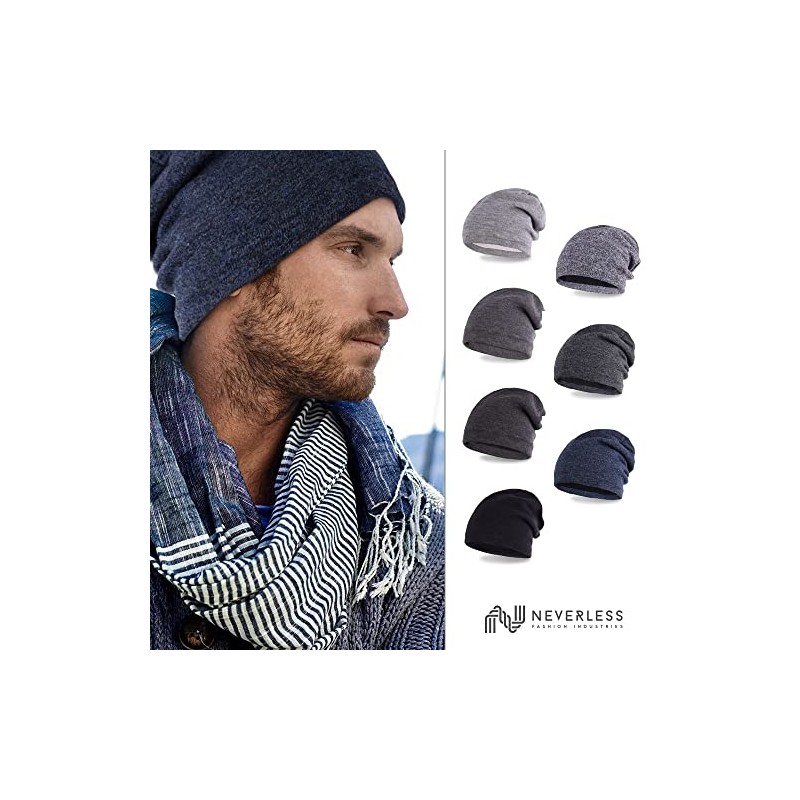Neverless® Knitted Hat for Men Knitted Beanie with Fleece Lining