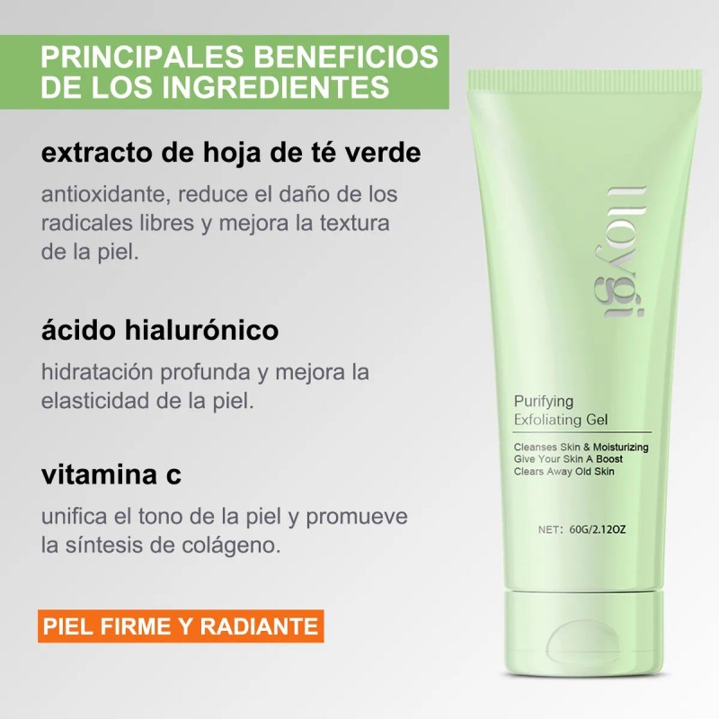 Gel Exfoliante Purificante Facial Eliminar Acné Cabeza Negra