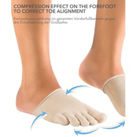 Knitido Dr Foot Hallux Valgus Closed Toe Bunion Support, Beige (007)