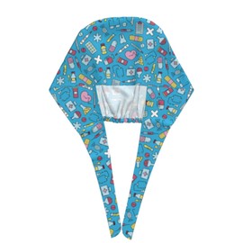 MOLIAN Nurse Equipment Working Caps with Sweatband Adjustable Tie Back Hat Headgear Beanie