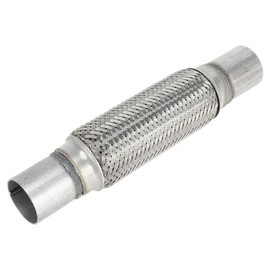 TUCKBOLD Car Exhaust Flex Pipe 1.88 Inch OD Flexible Braided Exhaust Tube | Universal Flexible Pipe Tubing Silver Tone 1Pcs