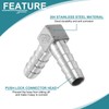 sourcing map 10mm Hose Barb 90 Degree Pipe Fitting, 304