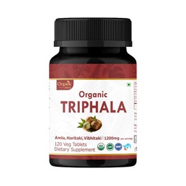 Organic Spree Triphala 120 Tablets | Amla, Haritaki & Bibhitaki | 1200mg per Serving | Organic and Natural | USDA Certified 120tab (1)