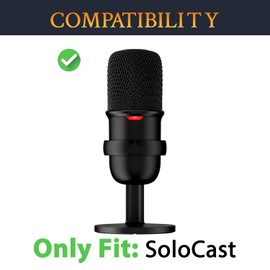 SOULWIT 2Pcs Microphones Pop Filter for HyperX SoloCast, Protective Mic Cover Windscreen Foam - Black
