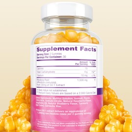 Purify Life Sugar-Free Rhodiola Rosea Gummies (1500mg/Serving) Cortisol Detox & Adrenal Support Supplement - Adaptogenic Rhodiola for Mood, Motivation, Stamina & Performance, Non-GMO, 60 Vegan Chews