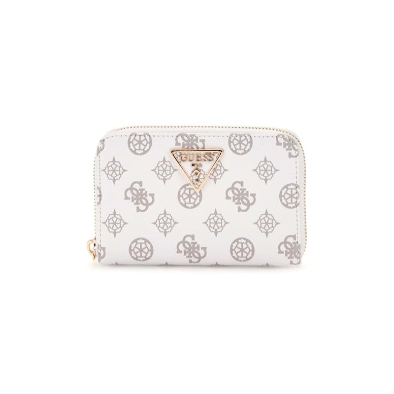 GUESS Laurel Zip Around Wallet M White Logo, White logo.,