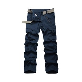 Men's Hiking Cargo Work Pants with 8 Pockets Relax Fit for Casual Army Combat Hunting Outdoor Dark Blue 42