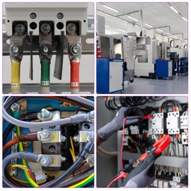 DMiotech 10 Pcs 1 AWG - 1/2" Tinned Copper Cable Lugs, Battery Cable Ends, Heavy Duty Copper Wire Lugs for Electrical Projects, Silver