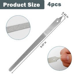 4 Pcs Diamond Deb Nail File Set - Stainless Steel Nail Dresser with Sharp Pointed Tip for Manicure and Pedicure, Long-Lasting and Portable