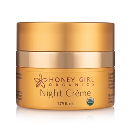 Honey Girl Organics Night Crème, USDA Certified Organic Facial Night Cream with Hydrating Honey*, Beeswax*, Essential Oils and EVOO. It Softens Skin, Reduces the Appearance of Wrinkles (1.75 oz) *naturally contains pollen, propolis & royal jelly