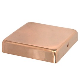 4x4 Copper Flat Top Post Cap by Captiva - Extended Lip - Solid Copper - Will Patina Naturally (3-1/2" x 3-1/2")