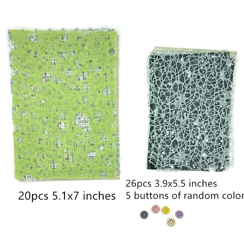 Textured Scrapbook Paper Mesh Fabric - Junk Journal Supplies Assorted