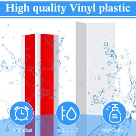 Sasylvia 10 Pcs Self Adhesive Wall Corner Protector Guards, Vinyl Corner Trim Molding White Plastic for Walls Furniture Door Tables Cabinet Edge, Avoid Scratching, Easy Install (3/4 x 36 Inches)