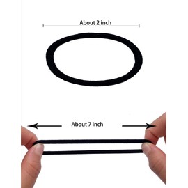 YOTFUEL 120PCS Hair Ties for Thick Hair Soft Elastic Hair Ring Hair Rope Ponytail Holders for Women, Girls, Men, Boys (Black-120Pcs)