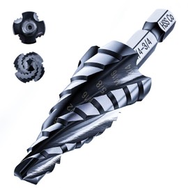 toolant Four Spiral Flute Cobalt Step Drill Bit(Pro), 1/4"-3/4" Impact Ready Unibit Step Drill Bit, 1/4" Hex Shank Step Bits for Metal, Stainless Steel, Aluminum, Plastic