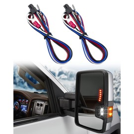 Tow Mirrors Wiring Harness Fit for Chevy Silverado GMC Sierra 1500 2500HD 2014-2018 Cargo Running Turn Signals Light, 2 Pcs