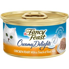 Purina Fancy Feast Pate Wet Cat Food, Creamy Delights Chicken Feast With a Touch of Real Milk - (24) 3 oz. Cans
