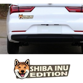 Lusebiy Dog Edition Car Badges Laser Cutting Car Vehicle Emblem,3D Car Badge Automotive Decals Stickers Funy Animal Decor Car Accessories Gifts for Car Truck Rv Boat Exterior Decoration (Shiba Inu)