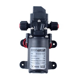 DIANQI Pump Sprayer Water Pressure Pump12v DC 70W 0.9MPA 130psi Home Booster Pump diaphragm pump Connected to 11.5mm/0.45inch 17.3mm/0.68inch Pipe for 4-6L/Min Self Priming Pump for Camping Boat